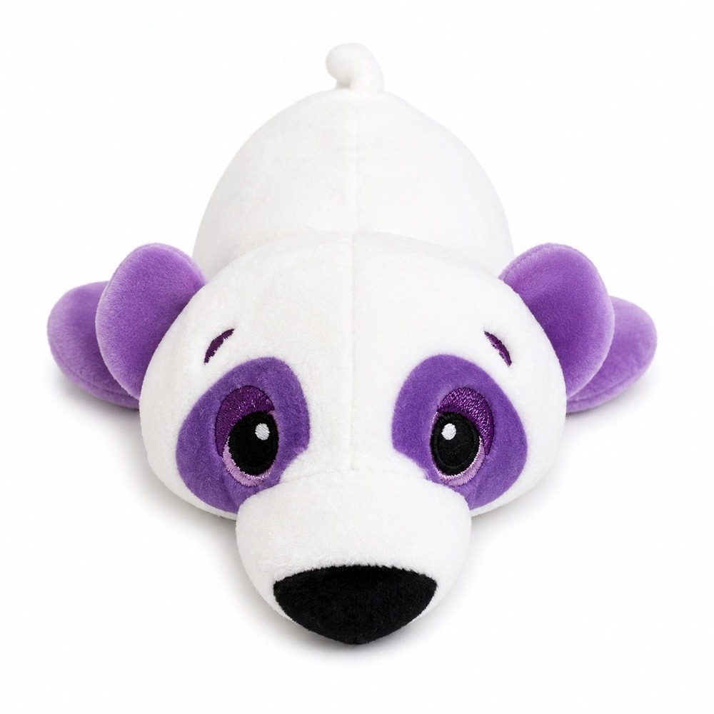 Cutetitos Chili Pepper Panda Bear Plush 7" White Purple Stuffed Animal Toy